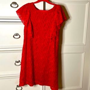 Adorable bright red girls lace dress 😍